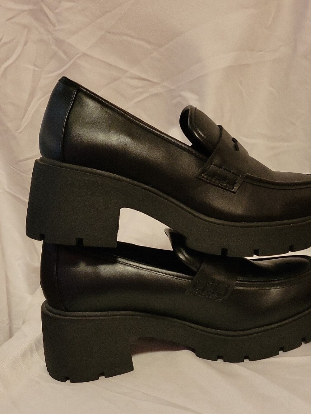 Torrid Chunky Black Leather Penny Loafers - Picture 4 of 6